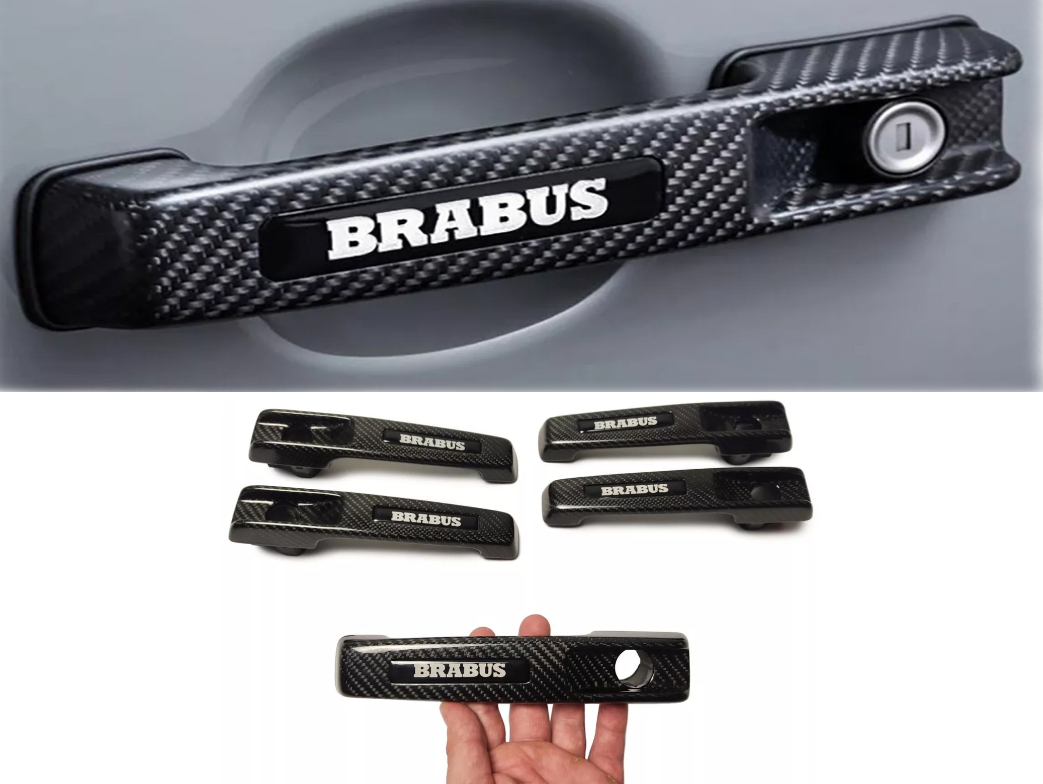 Carbon Fiber Brabus Door Handle Covers for Mercedes-Benz W463 W463A G-Class 5pcs